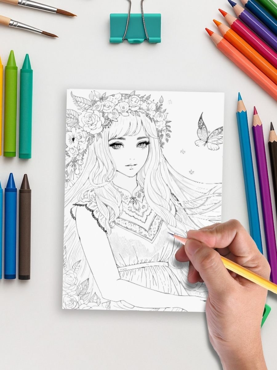 Enchanted Fairies & Flowers – 180+ Fantasy Coloring Pages - Image 5