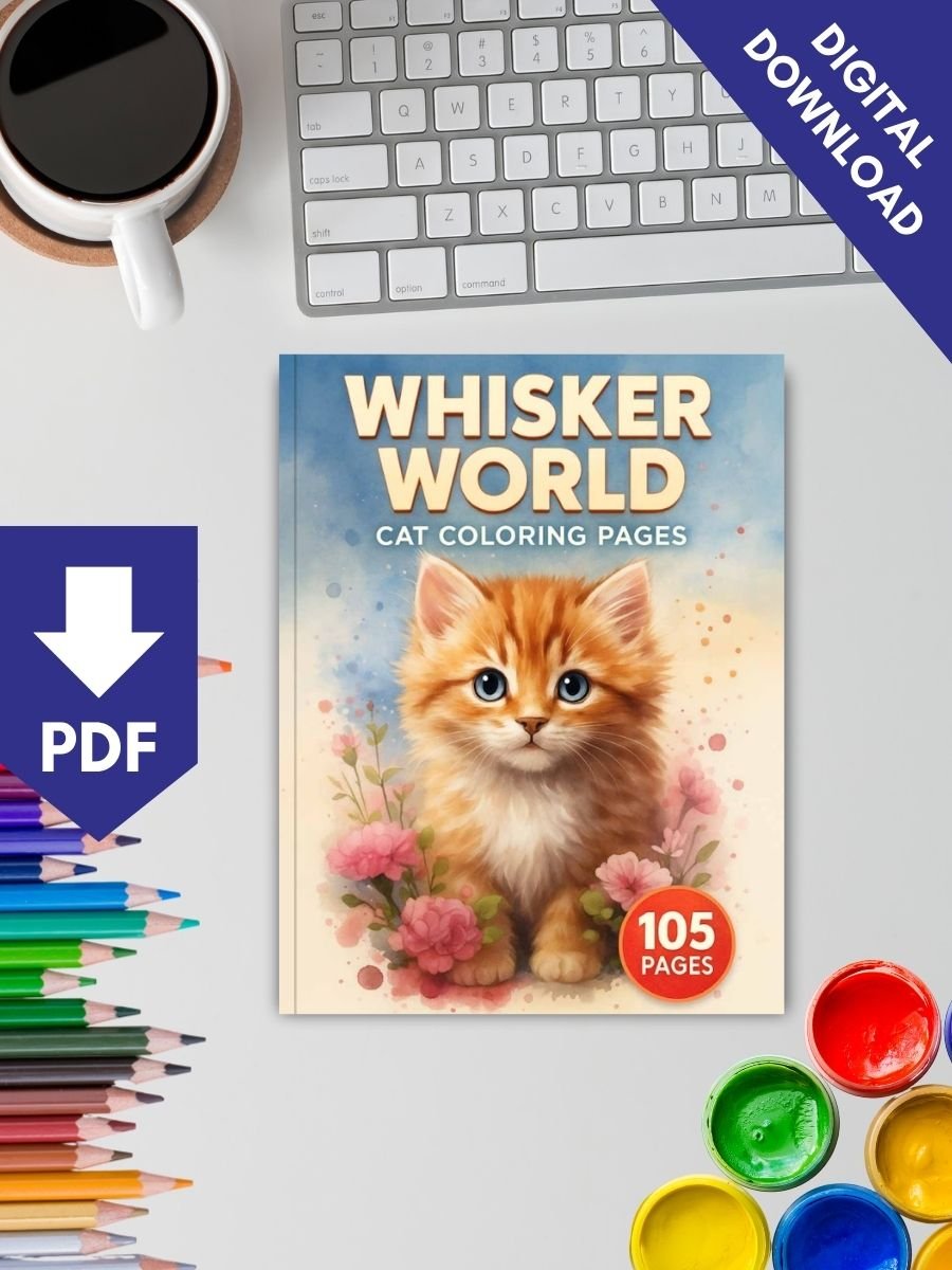 Whisker World – 105 Cat Coloring Pages - Image 2