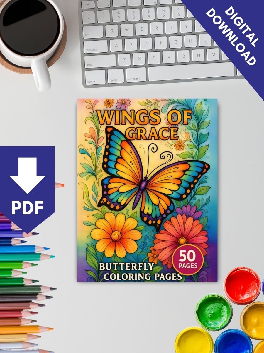 Wings of Grace – 50 Butterfly Coloring Pages - Image 2