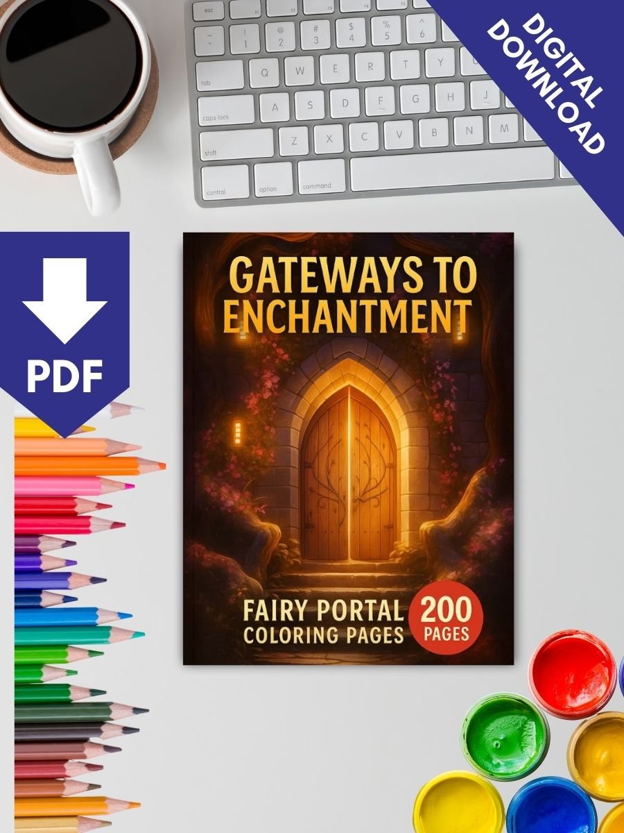 Gateways to Enchantment – 200 Fairy Portal Coloring Pages - Image 2