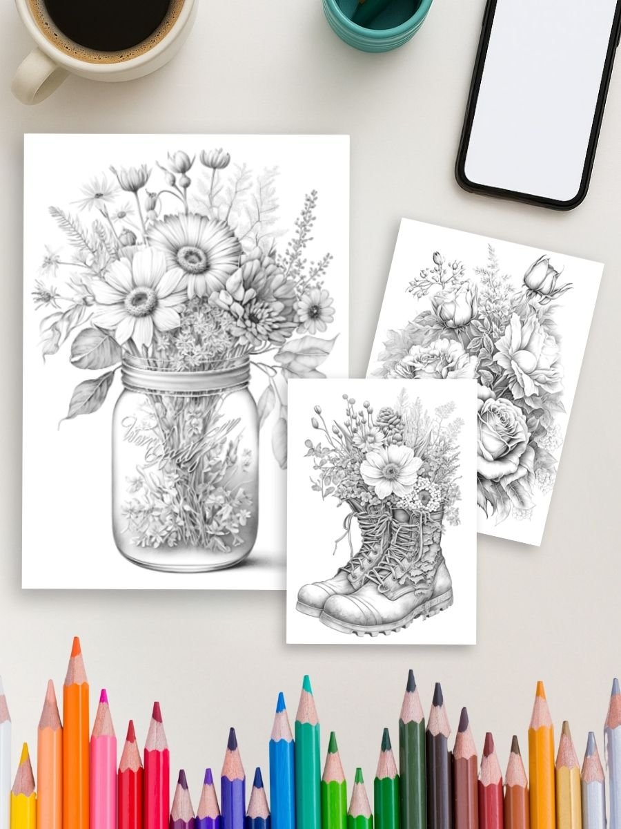 Blossom Bliss – 50 Flower Coloring Pages Vol. 2 - Image 4